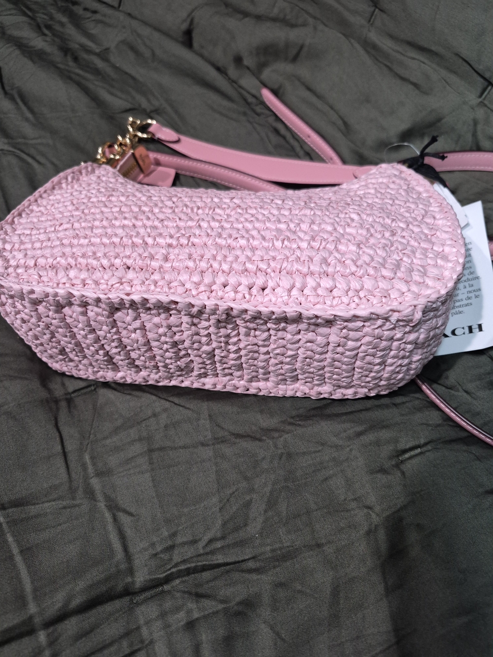 Coach Pink Crochet Mini Shoulder Bag with Pink Strap - Picture 5 of 5